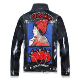 Badge Patches Painted Denim Jacket